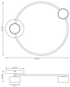 Plafonieră LUCIO 2xGX53/12W/230V negru