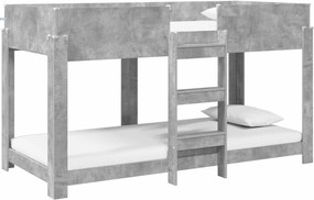 vidaXL Pat Etajat pentru Copii Gri din beton 90 x 200 cm Lemn compozit