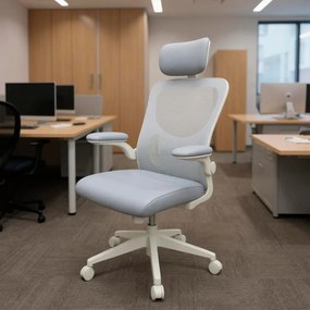 Scaun de birou ergonomic Flexo cu suport lombar, alb