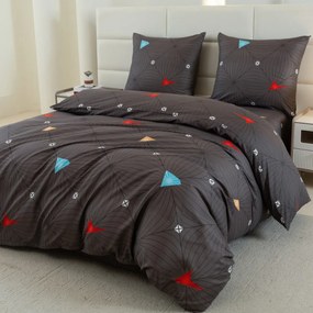 Lenjerie de pat din microfibra ORBITA gri inchis Dimensiune lenjerie de pat: 2 buc 70 x 80 cm | 160 x 200 cm