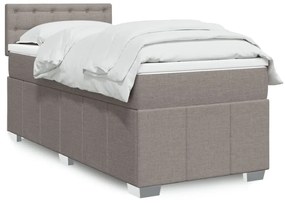 vidaXL Pat box spring cu saltea, gri taupe, 80x200 cm, textil