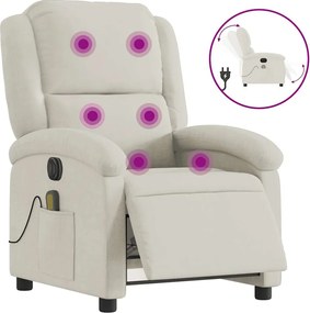 vidaXL Fotoliu de masaj rabatabil cu ridicare, crem, catifea