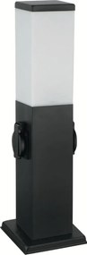 Brilagi - Lampă de exterior cu 2 prize SCHUKO NOVA 1xE27/15W/230V 40 cm IP44 neagră
