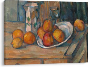 Tablou - Paul Cézanne, Still Life with Milk Jug and Fruit, reproducere (70x50 cm)