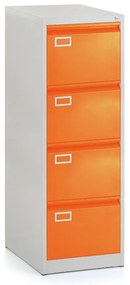 Dosar metalic A4 - 4 sertare, 45,5 x 62 x 132 cm, incuietoare cilindrica, portocaliu - ral 2004
