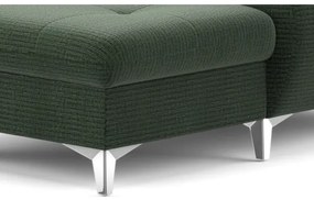 Canapea colțar extensibilă cu spațiu de depozitare, model CATANIA stânga, verde