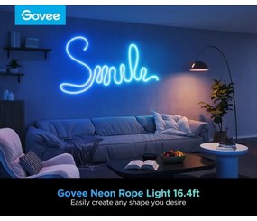 Bandă LED flexibilă Govee Neon 2 MATTER 5m RGBIC Wi-Fi IP67