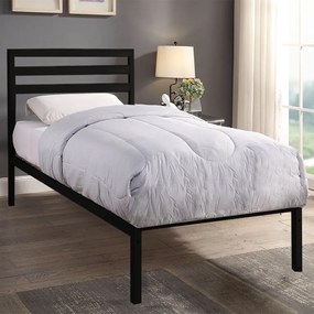 Cadru pat metalic Bella cu grilaj cadou-90x200 cm-negru