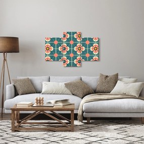 Tablou - Model retro cu flori (90x60 cm)