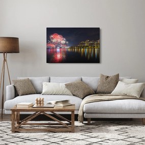 Tablou cu artificii in Singapur (90x60 cm)