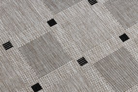 Covor sisal Floorlux 20079 Pătrat argintiu si negru - SECUNDAR-COTATI PRODUSUL