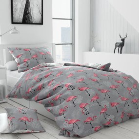 Lenjerie de pat din bumbac Culoare gri, TOJAMA + husa de perna 40 x 40 cm Dimensiune lenjerie de pat: 70 x 90 cm | 140 x 220 cm