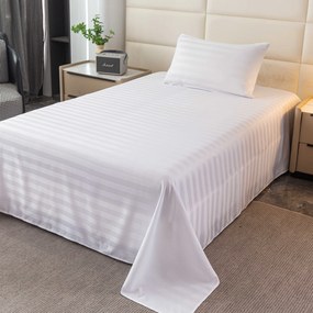 Cearsaf de hotel din microfibra 140x240 cm si husa pentru perna 50x70 cm JASMINE, alb Inchidere: Tip hotel