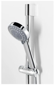 Set de duș argintiu lucios din oțel inoxidabil 98 cm cu duș de mână/cu suport glisant Amy – Sapho