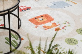 BAMBINO 1165 covor lavabil Grădină zoologică pentru copii anti-alunecare bej - SECUNDAR-COTATI PRODUSUL