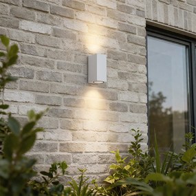 Lampa de perete exterioară modernă din plastic alb cu 2 lumini - Baleno