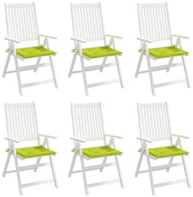 Perne scaun de gradina 6 buc. verde deschis 50x50x3 cm textil 6, verde aprins, 50 x 50 x 3 cm