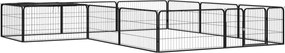 vidaXL Țarc câini 12 panouri negru 100x50 cm oțel vopsit electrostatic