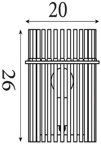Aplica de perete metal negru, tije din sticla Swizzle