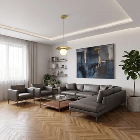 Lustră pe cablu FLAT 1xE27/15W/230V aurie