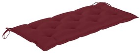 Banca regala de gradina cu perna, gri, 135 cm, lemn de acacia 1, grey and wine red, 2