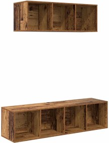 vidaXL Set comodă TV Pe perete 2 pcs Lemn Vechi Lemn compozit