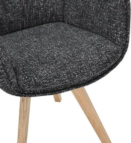 Set de 2 scaune pivotante picioare din lemn VOGUE antracit