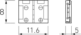 Conector de alimentare GTV pentru bandă LED, 8 mm, 600 LED 5 m Plastic, Alb