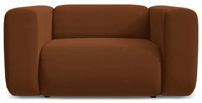 Fotoliu portocaliu/maro cu tapițerie din catifea Ekahi – Makamii