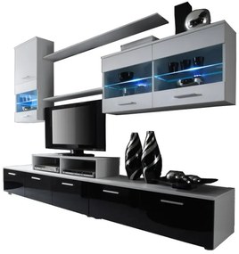 Mobilier living Beverley I (alb + negru) (cu iluminat). 611008