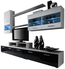 Mobilier living Beverley I (alb + negru) (cu iluminat). 611008