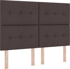 vidaXL Tăblie LED cu benzi LED Manual Maro închis 160 cm țesătură