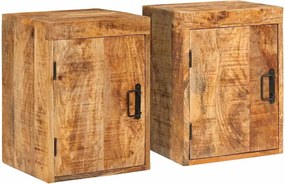 vidaXL Noptieră 2 pcs Maro 35 x 33 x 48 cm Lemn de mango solid