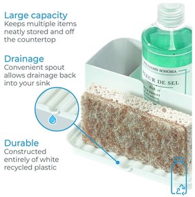 Suport pentru accesorii de spălat alb din plastic reciclat Eco System – iDesign