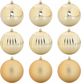 vidaXL Set de globuri de Crăciun XL 9 pcs Auriu Plastic