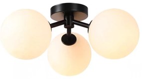 Lustra cu Sticlă 359-3 BK – Design Modern, cu 3 Socluri E27