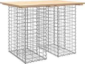 vidaXL Masă de grădină cu gabioane, 100x70x72 cm, lemn masiv de pin