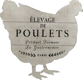 Decoratiune de perete, din lemn de pin, Poulets