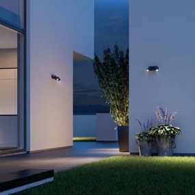 Aplică LED de exterior cu senzor STEINEL 058654 SPOT DUO 2xGU10/7,5W/230V IP44