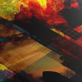 Tablou - Oraș colorat, abstracție (90x60 cm)