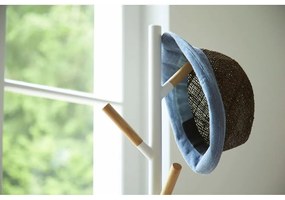 Cuier cu detalii din lemn de fag YAMAZAKI Plain Pole Hanger, alb