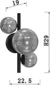 Aplică ONLI PALOMA 3xG9/10W/230V negru/fumuriu