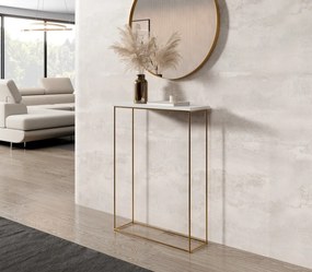 Consolă hol, 60x20x80 cm Sili 1, ADRK Furniture (Culoare: Alb / Stejar Lancelot)