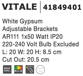 Spot incastrabil design modern Vitale alb