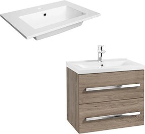 Set dulap baza suspendat Defra Granada nuc rockford cu lavoar compozit Flex 60