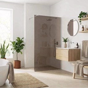 Paravan de dus fumuriu Rea Flexi Brown 110 cm crom
