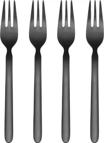 Furculițe pentru desert negre din oțel inoxidabil 4 buc. pentru 4 persoane Stella – Blomus