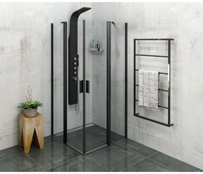 SAPHO Ska502 Ska uscător de prosoape de perete 60x 115 x 10 cm, negru mat