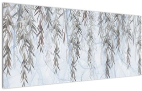 Tablou - Crenguțe de salcie fundal albastru (120x50 cm)