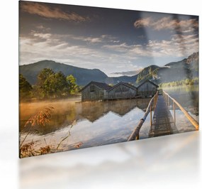 Tablou pe sticlă cu lac (70x50 cm)